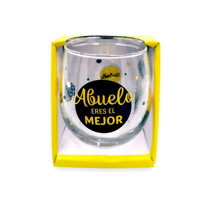 Vaso cristal abuelo eres el mejor