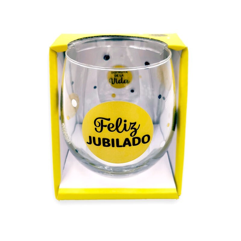 Vaso cristal Feliz jubilado