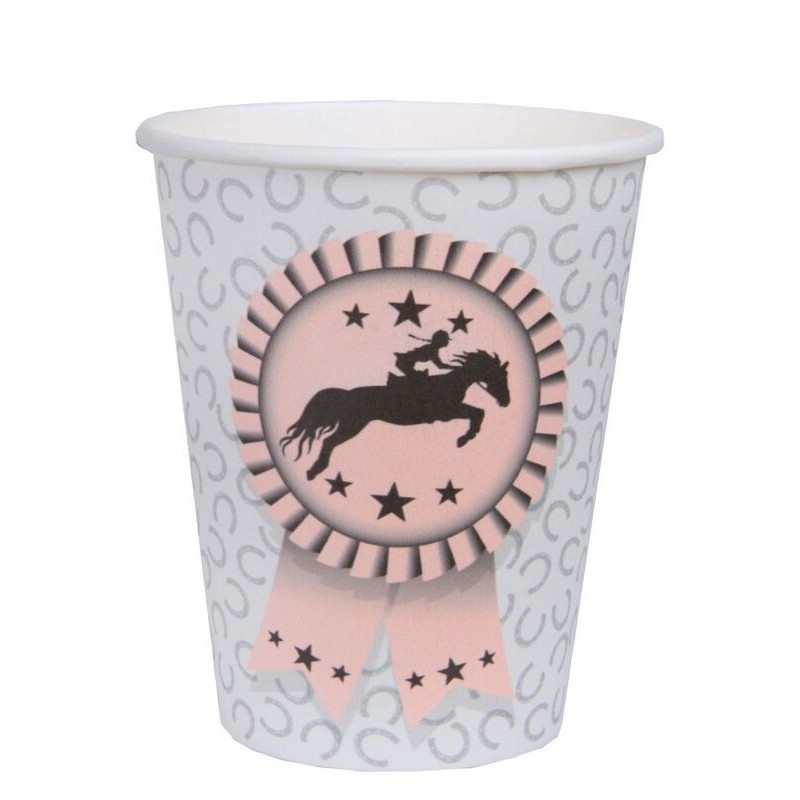 Vasos hipica equitacion cumpleaños 8 uds