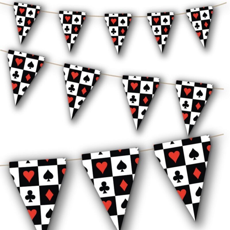 Banderin triangular tematica casino poker 2,3 mt