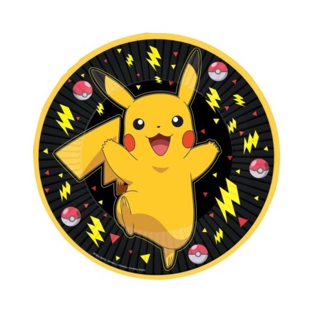 platos pokemon pikachu cumpleanos 8 uds 23 cm 194099126786 9917104 66