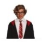 Corbata mago roja rayas 45 cm harry