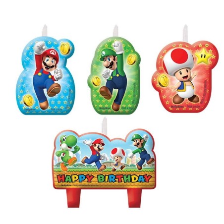 vela super mario bros para cumpleanos 4 uds 13051600112 171554
