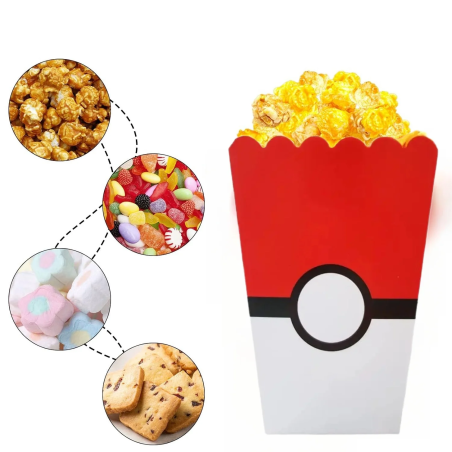 Cajitas palomitas baja Pokemon 12 uds 6,5 cm-Tus Disfraces Baratos
