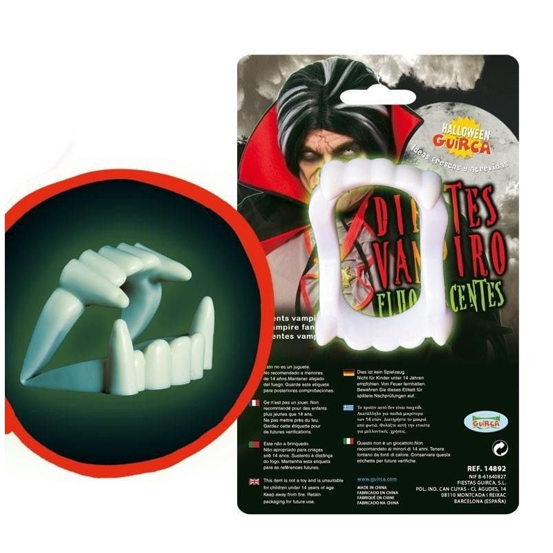 Dentadura fosforescente vampiro doble