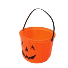 Cubo cesto calabaza recogecaramelos 20 cm 16900 8434077169001