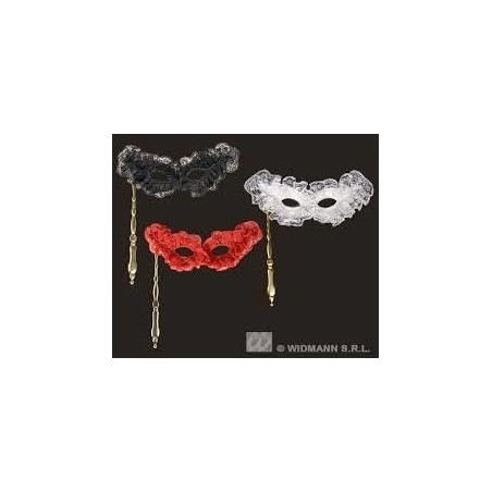 Antifaz papillon con encaje y palo 6473P 8003558647309