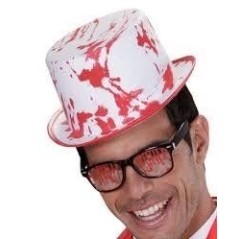 Sombrero copa blanco ensangrentado 1074B 8003558107407