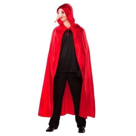 capa granate con capucha veneciana o halloween adu