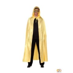capa oro con capucha veneciana o halloween adulto