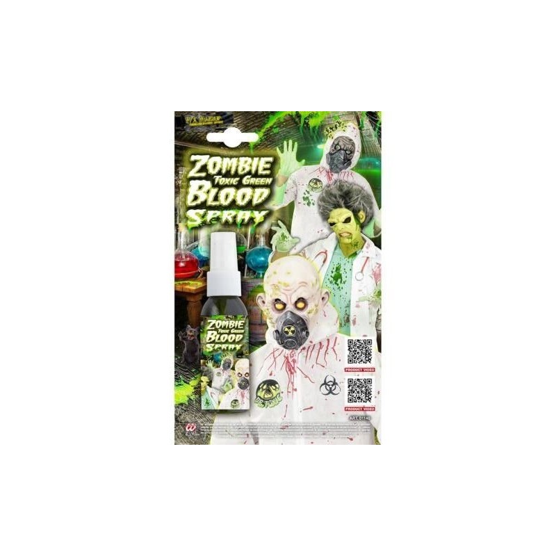 Sangre en spray verde toxica zombie radioactivo