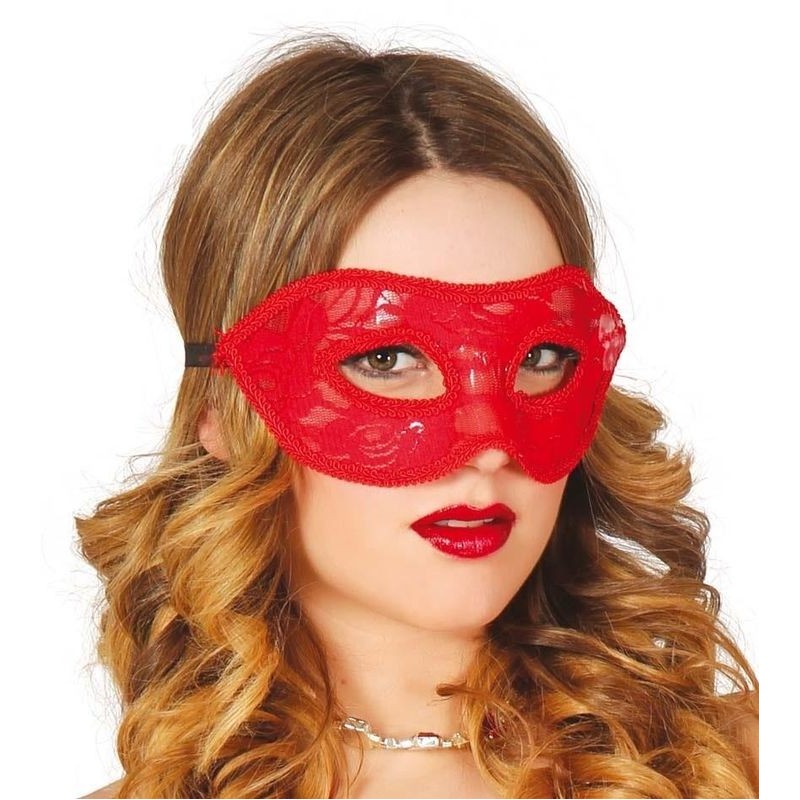 Antifaz encaje rojo sensual
