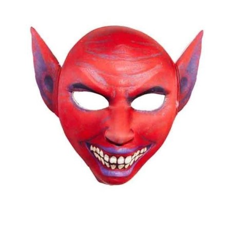 mascara diablo en tejido media careta demonio