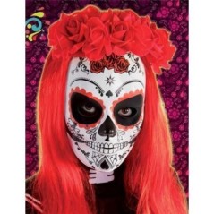 mascara calavera katrina rosas dia de los muertos