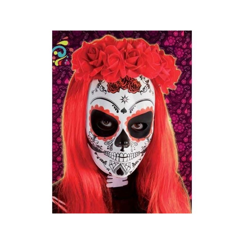 Mascara calavera katrina rosas dia de los muertos