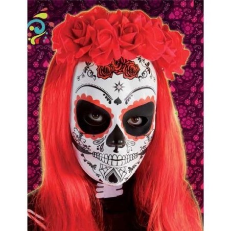 mascara calavera katrina rosas dia de los muertos