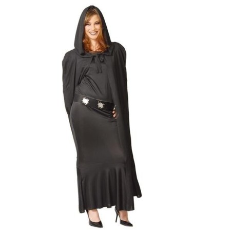 capa con capucha negra terciopelo 135 cm