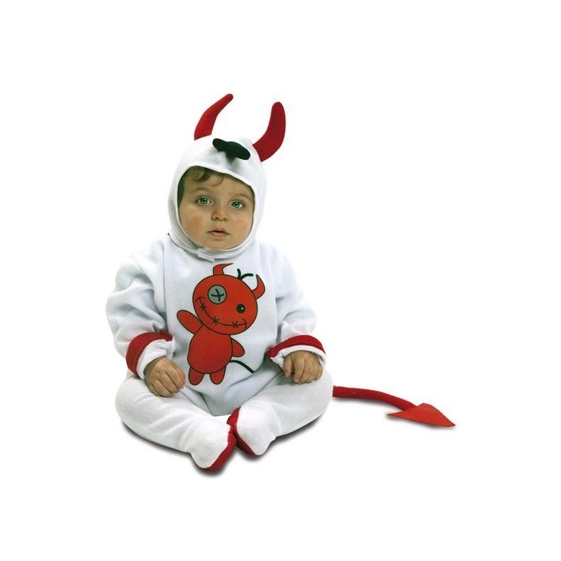 Disfraz diablillo blanco bebe talla 6+-12 meses