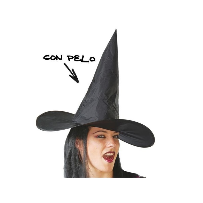 Sombrero bruja con pelo halloween brujas
