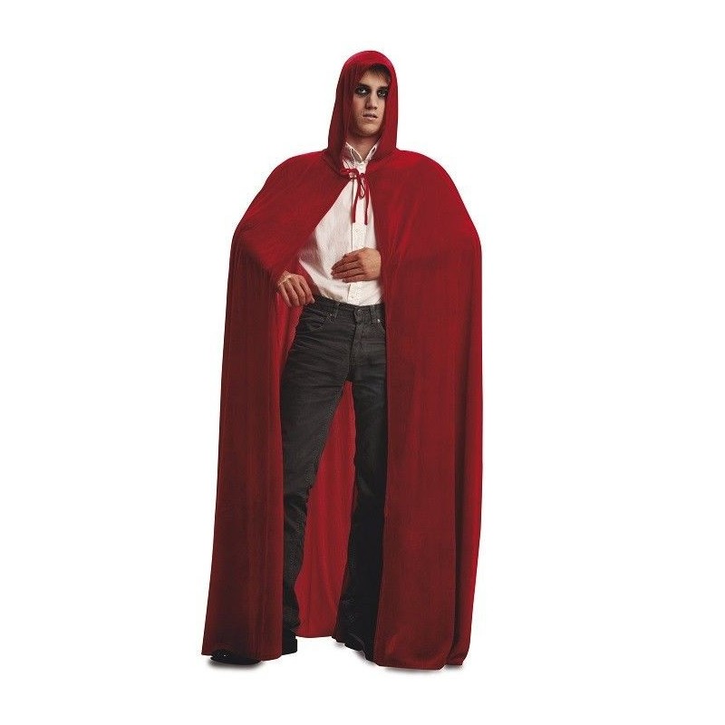 Capa con capucha terciopelo roja