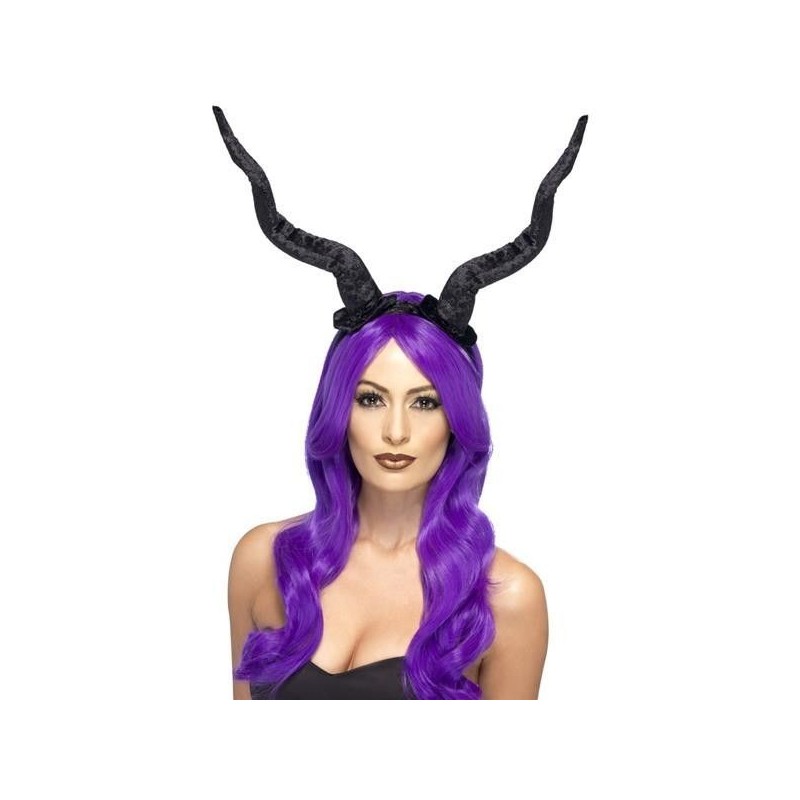 Cuernos de demonio negro grandes malefica