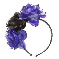 diadema rosas violeta negras