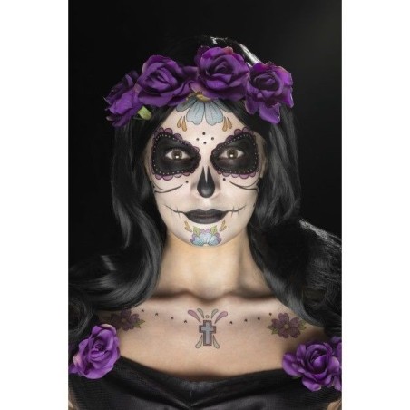 kit katrina maquillaje aplicadores gemas y tatuaje