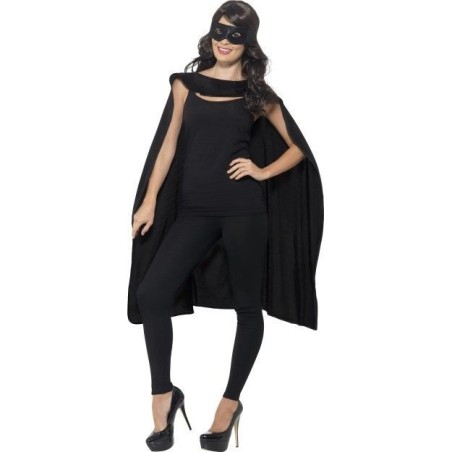 capa y antifaz negra superheroe similar batman