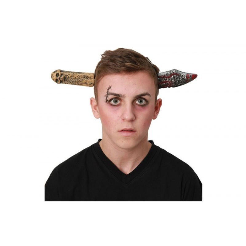 Diadema cuchillo atravesando cabeza terror