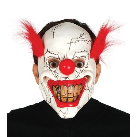 mascara payaso terror latex con pelo halloween