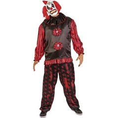 disfraz payaso siniestro negro y rojo para hombre