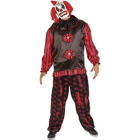disfraz payaso siniestro negro y rojo para hombre