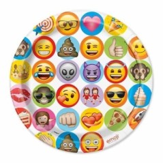 platos emoticonos emoji la pelicula 23 cm 8 uds
