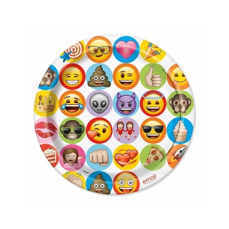 Platos emoticonos emoji la pelicula 23 cm 8 uds