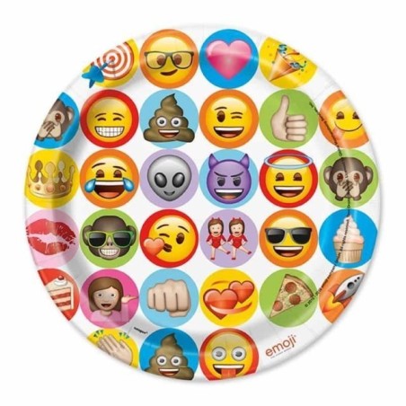 platos emoticonos emoji la pelicula 23 cm 8 uds