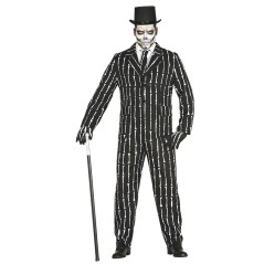 traje de rayas con huesos para hombre talla m