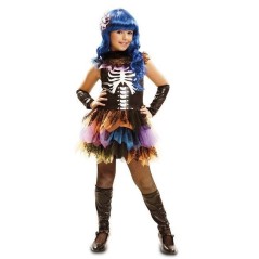 disfraz esqueleto arco iris tutu nina talla 5 6 anos