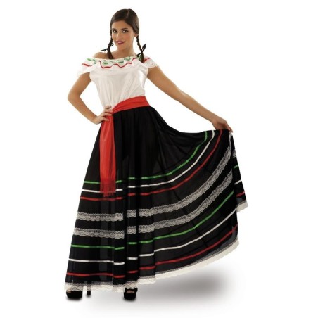 disfraz mejicana adulta tallas estandar ml falda negra
