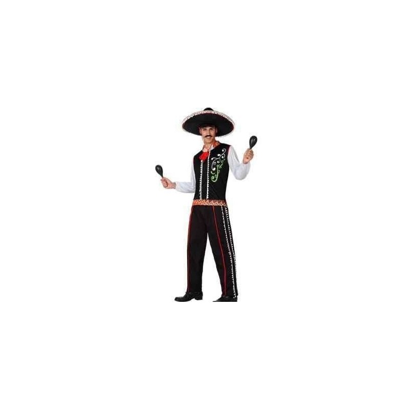 Disfraz mariachi negro mejicano hombra tallas