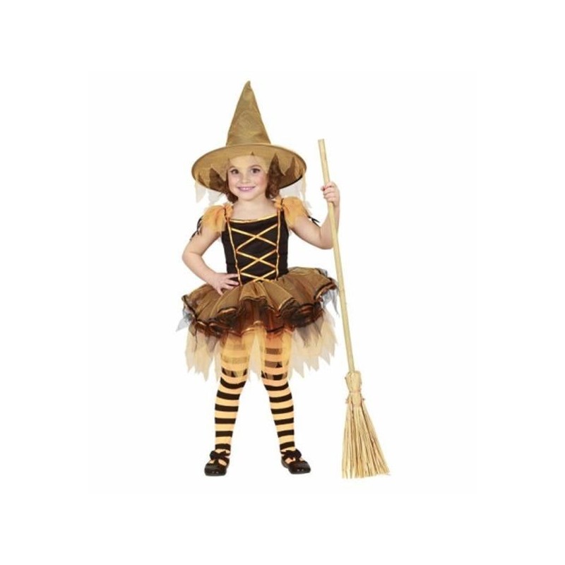 Disfraz bruja naranja niña talla 3-4 años