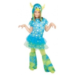 Disfraz monstruita azul niña talla 7-9 años-Tus Disfraces