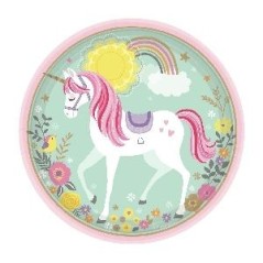 platos unicornio magico de 23 cm 8 uds cumpleanos