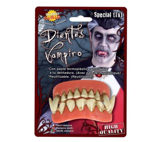 dentadura de vampiro doble con pasta termoplastica