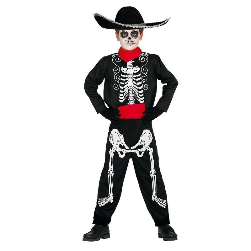 Disfraz mariachi esqueleto para niño tallas infantil