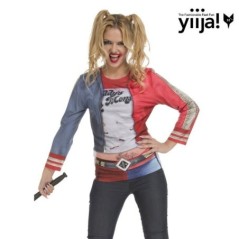 camisa arlequina similar a harley quinn para mujer
