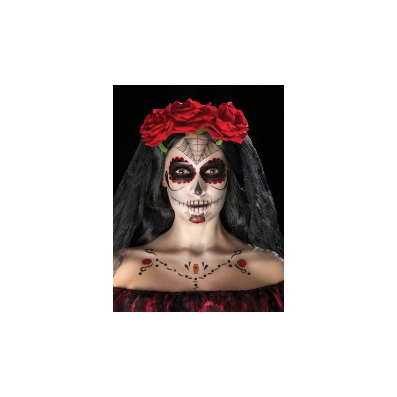 Kit maquillaje catrina y tatuajes para la cara