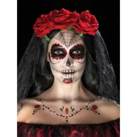 kit maquillaje catrina y tatuajes para la cara