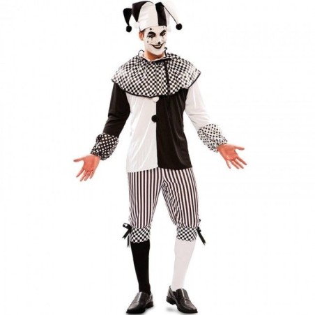 disfraz arlequin blanco y negro para hombre