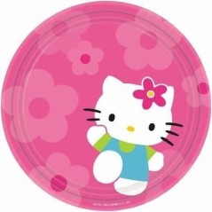 platos hello kitty 8 uds de 23 cm