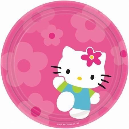 platos hello kitty 8 uds de 23 cm